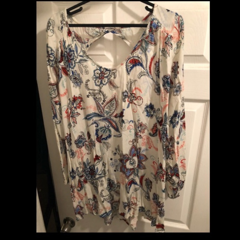 Long sleeve mini dress shirt